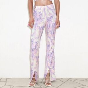 ZARA Satin Effect Cutout Pants